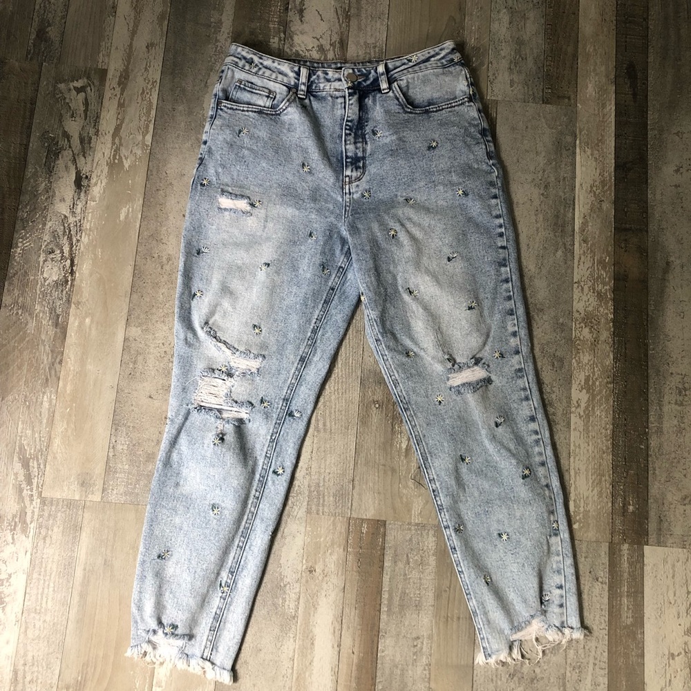 Material Girl Daisy Embroidered Jeans